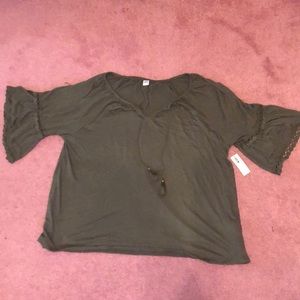 Olive green flowy top